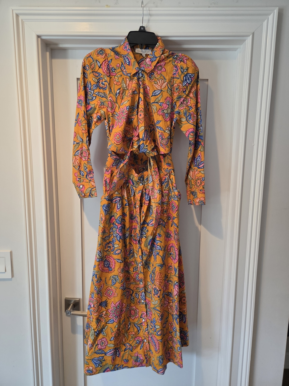 House of Harlow 1960 Yellow Floral Tie-Front Maxi Dress